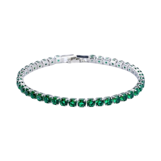 Bratara Tennis Verde/Argintiu