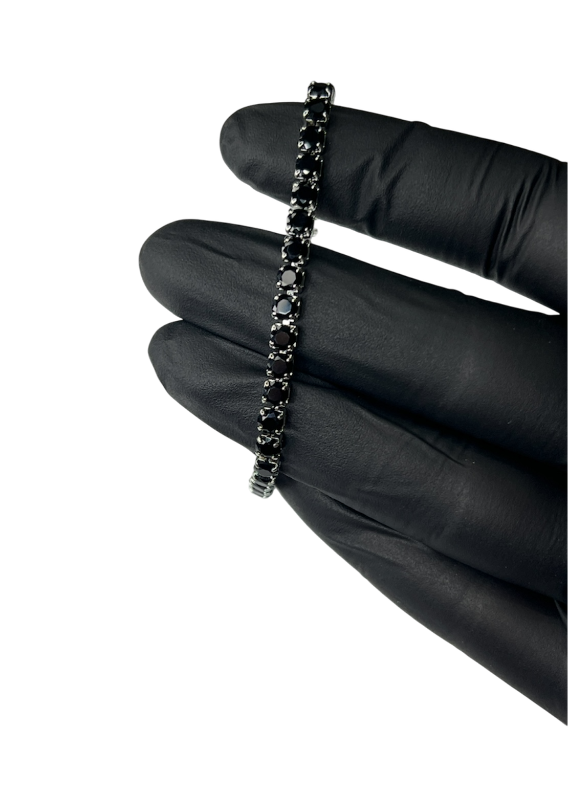 Bratara Tennis Negru/Argintiu