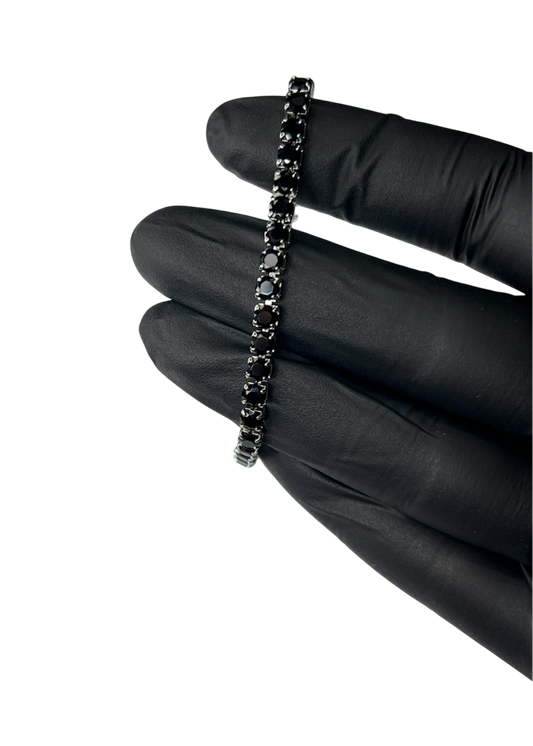 Bratara Tennis Negru/Argintiu