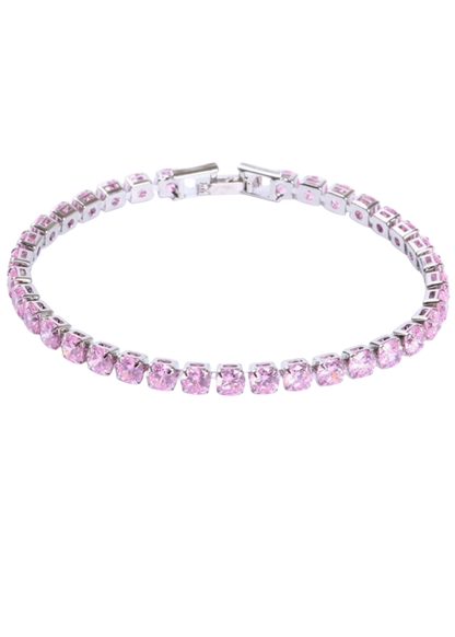 Bratara Tennis Roz/Argintiu