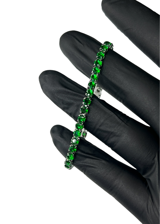 Bratara Tennis Verde/Argintiu