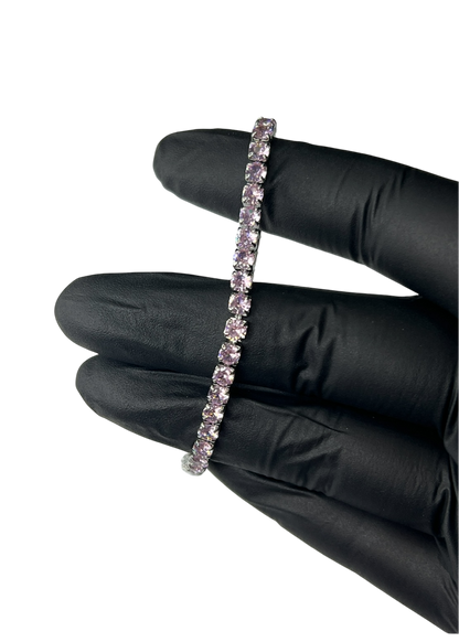 Bratara Tennis Roz/Argintiu