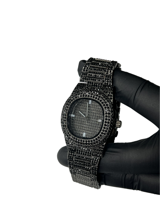 Ceas "Iced Out" Negru/Negru