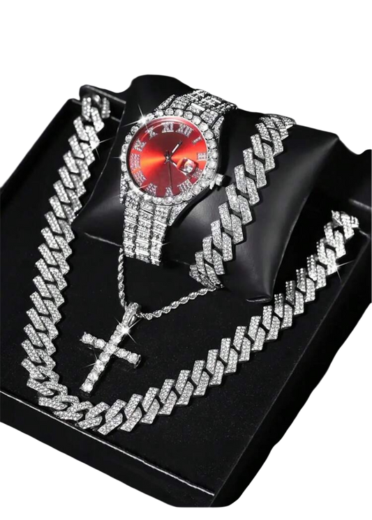 Set "ICE SHOP" 4in1 Rosu/Argintiu